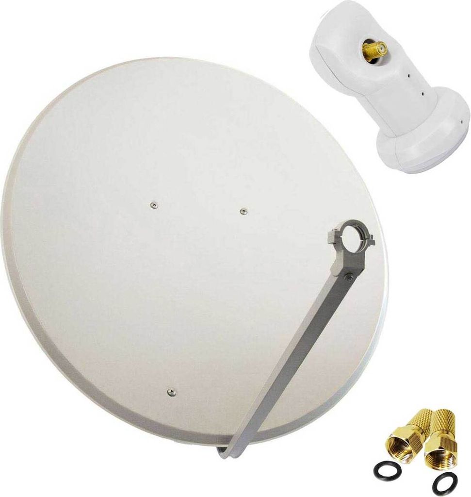 PremiumX SAT Anlage 100cm Satellitenschüssel Single LNB 2x F-Stecker