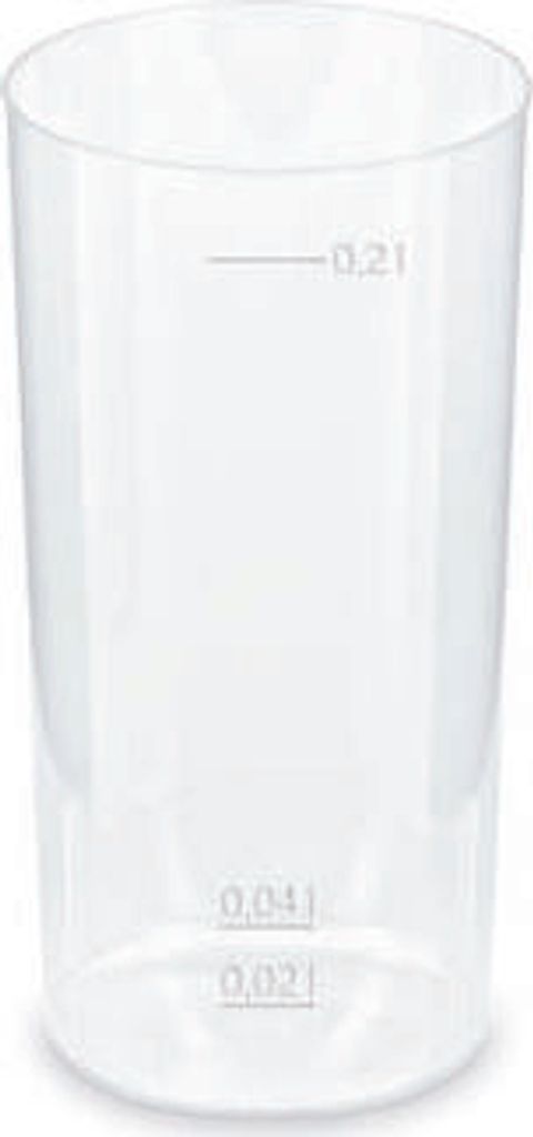 20x Mehrwegbecher Longdrink transparent PP Eichstriche 2 cl 4cl 0,2 l