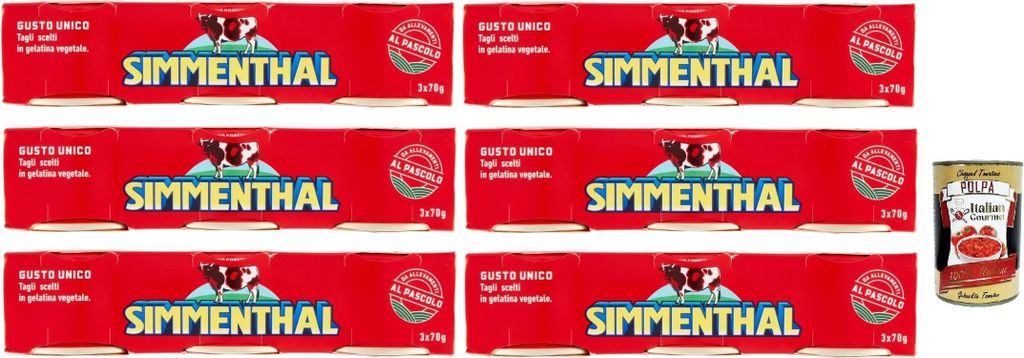 SIMMENTHAL carne in scatola, Rindfleisch in Aspik 6x (3x Produktbild 