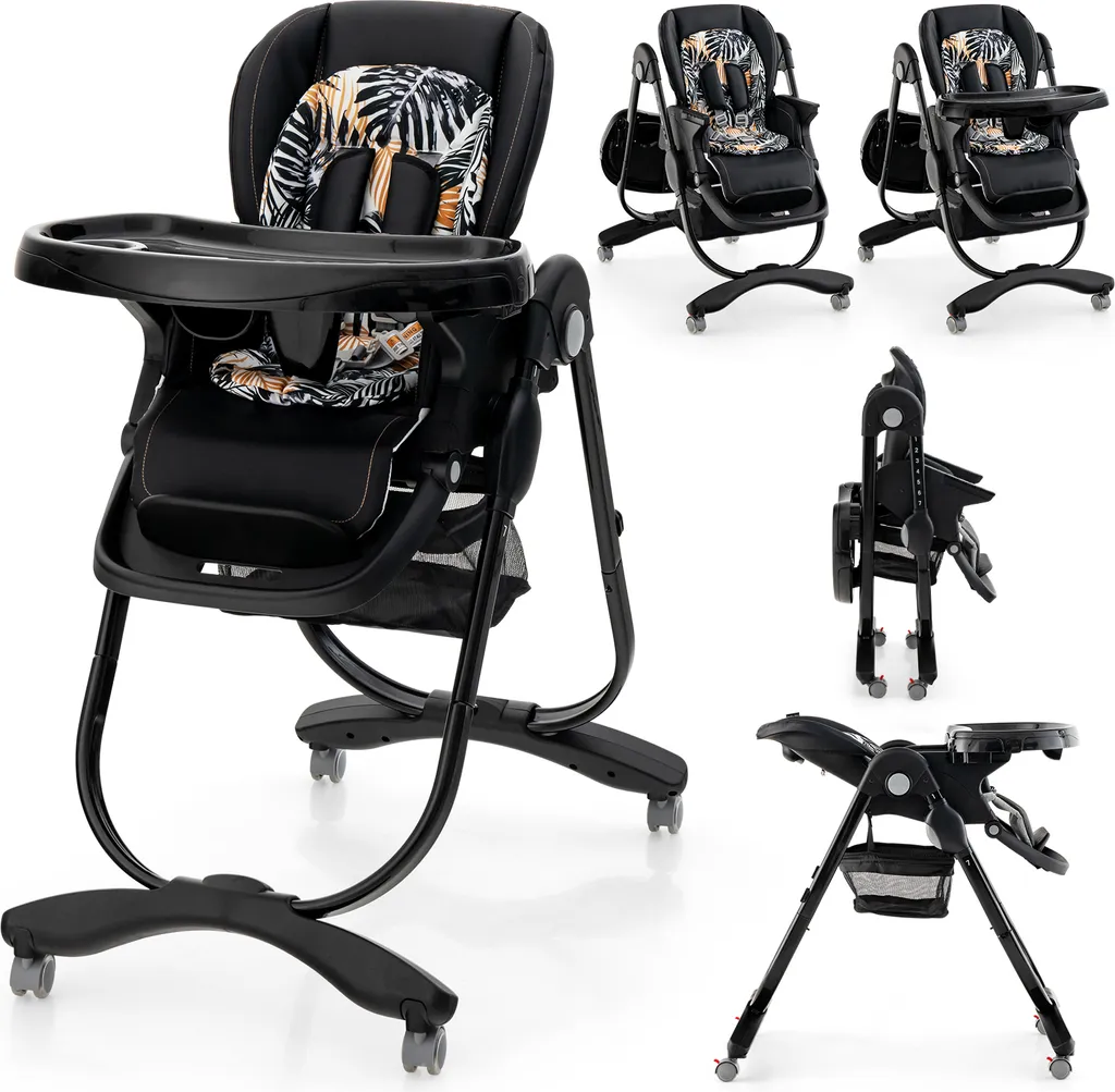 Seggiolone Bimbi COSTWAY: Il Posto Sicuro per le Prime Pappe (Nero)