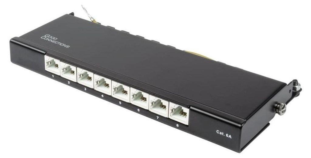 Good Connections Patchpanel Cat.6A 8-Port 0,5 HE schwarz