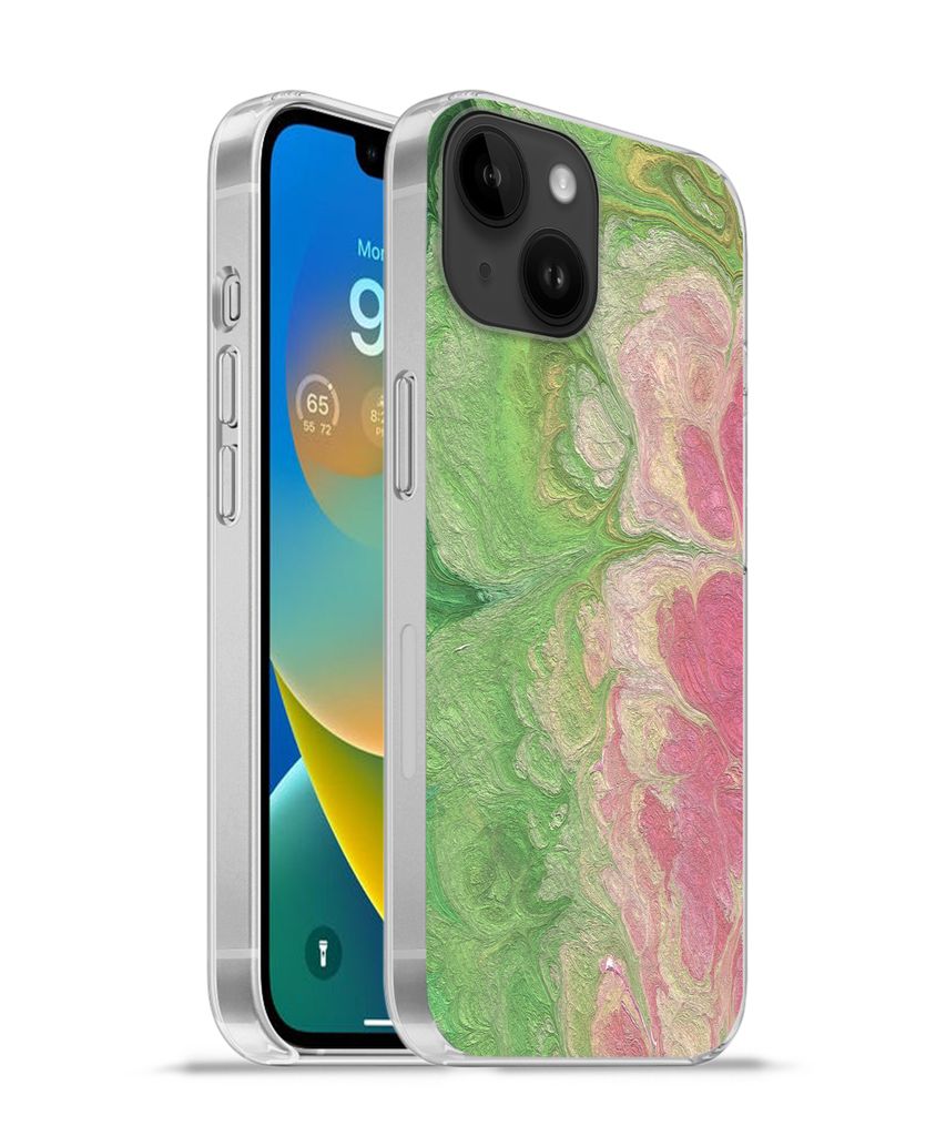 MuchoWow Handyhülle Schutzhülle Hülle für Apple iPhone 14 - Softcase Farbe - Kunst - Psychedelisch Silikon Softcase Handy Hülle - Mobiltelef...