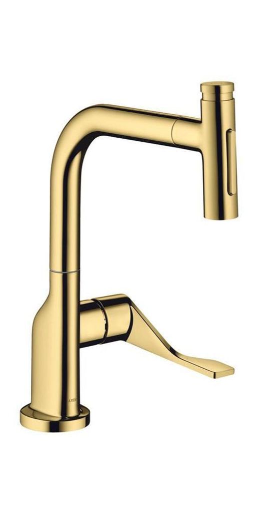 AXOR Citterio Einhebel-Küchenmischer Select 230 2jet mit Ausziehbrause Polished Gold Optic, 39863990