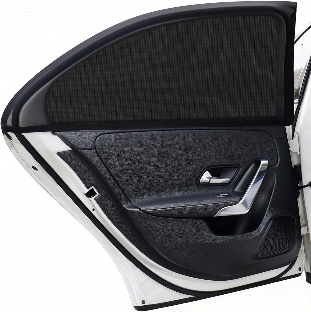 Baby Car Sun Shade, Pemotech Schatten (Pack 2) Kinder, doppelseitiger UV -Schutz, Fenster reduziert Wärmestrahlen, 98% Autos, große Autos, SUVs