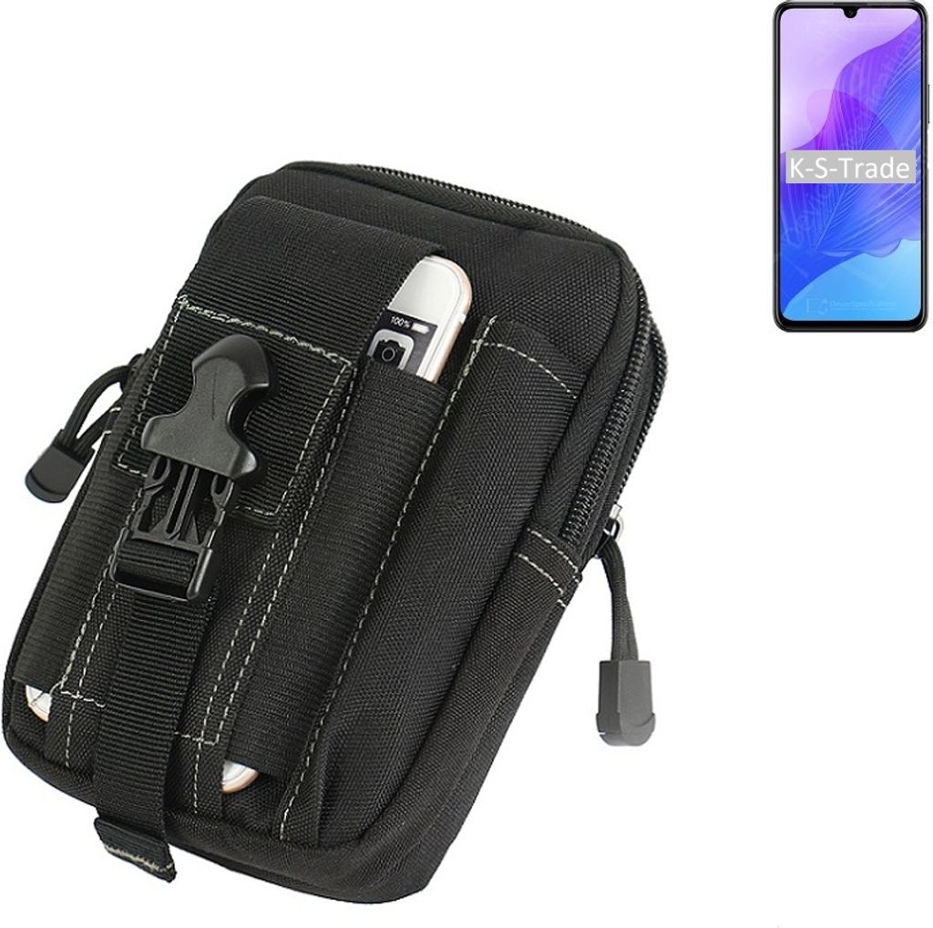 K-S-Trade Gürtel Tasche kompatibel mit Huawei Honor 30 Lite Gürteltasche Holster Schutz Hülle Handy Hülle Smartphone outdoor Handy-Hülle schwarz
