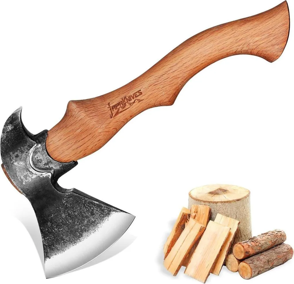 Hachette de camping viking artisanale 38cm en acier forgé véritable