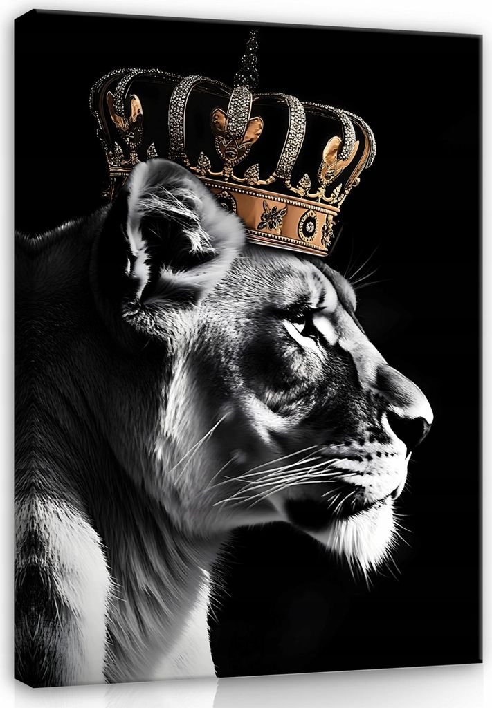 Bilder Löwe Tiere Motivation 60x40 cm XXL Canvas Bild auf Leinwand Leinwandbilder Leinwandbild Wandbilder Wohnzimmer Schlafzimmer