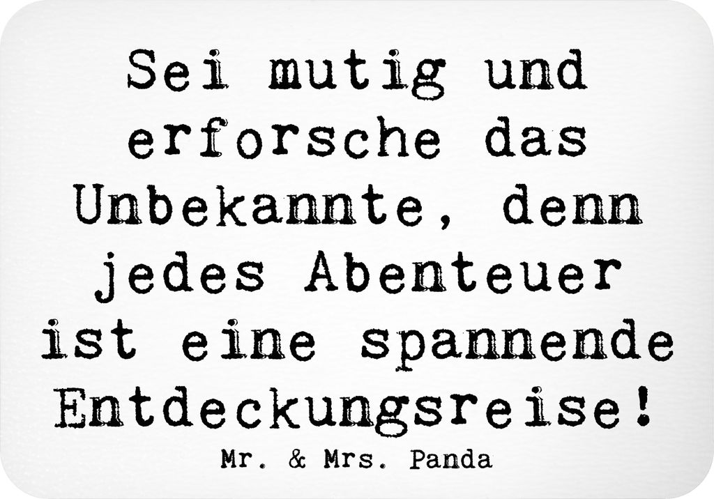 Mr. & Mrs. Panda magnet Spruch Unbekannte Orte erkunden - Weiß - Geschenk, Geheimnisse entdecken, Inspiration für Entdecker, Kühlschrankmagnet, ...