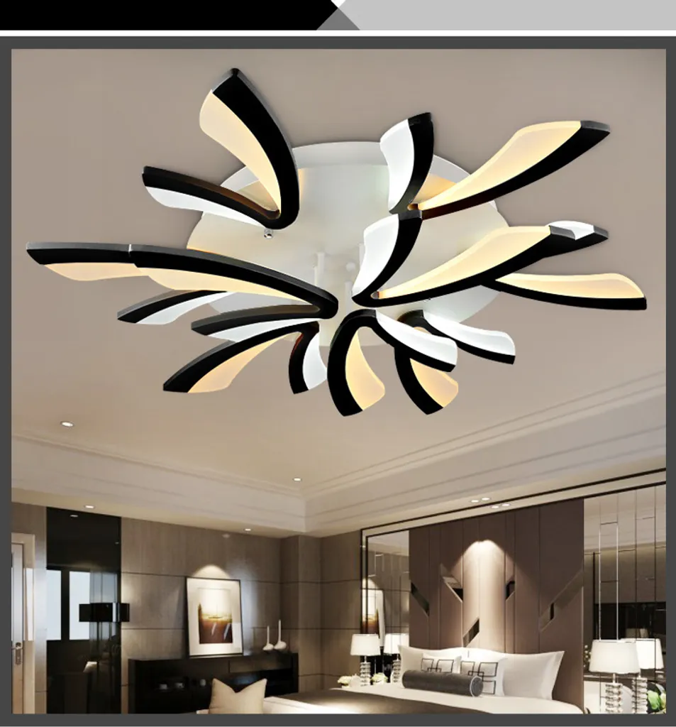 Lampada Soffitto LED 90cm Nera Dimmerabile XW062-9 per Salotto - 6