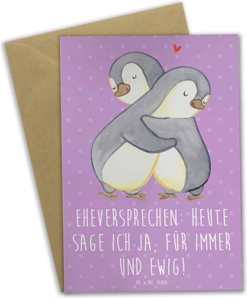 Mr. & Mrs. Panda babykarte Eheversprechen für immer - Lavendeltraum - Geschenk, Hochzeitstag, Hochzeitssprüche, Verbundenheit, Heiraten, osterkar...