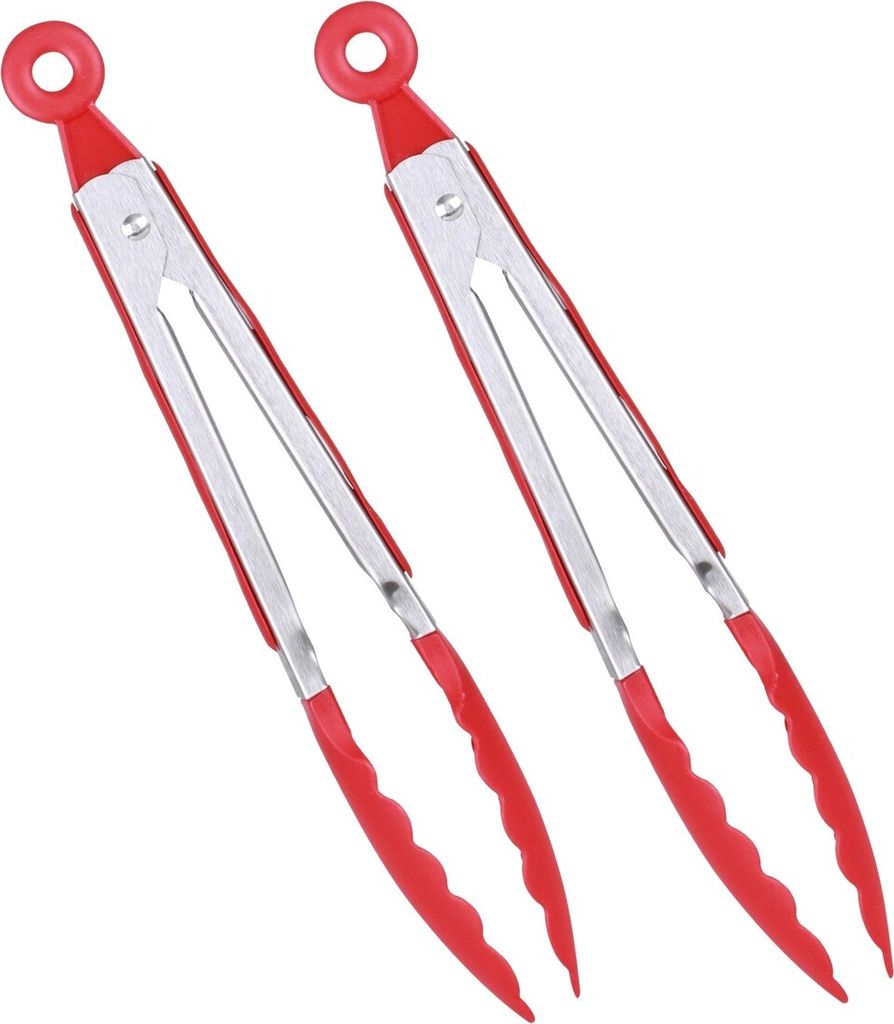 Servierzange rot 26cm - Edelstahl mit Silikongriffeinlagen Produktbild 