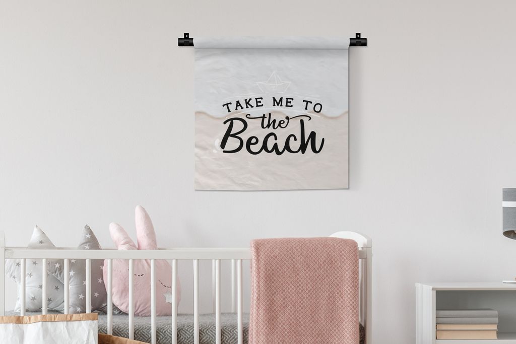 MuchoWow Wandteppich Wandbehang Sommer - Stiefel - Weiß 60x60 cm Tapisserie Dekoration Wandtuch - Dekorationen - Wand Decke