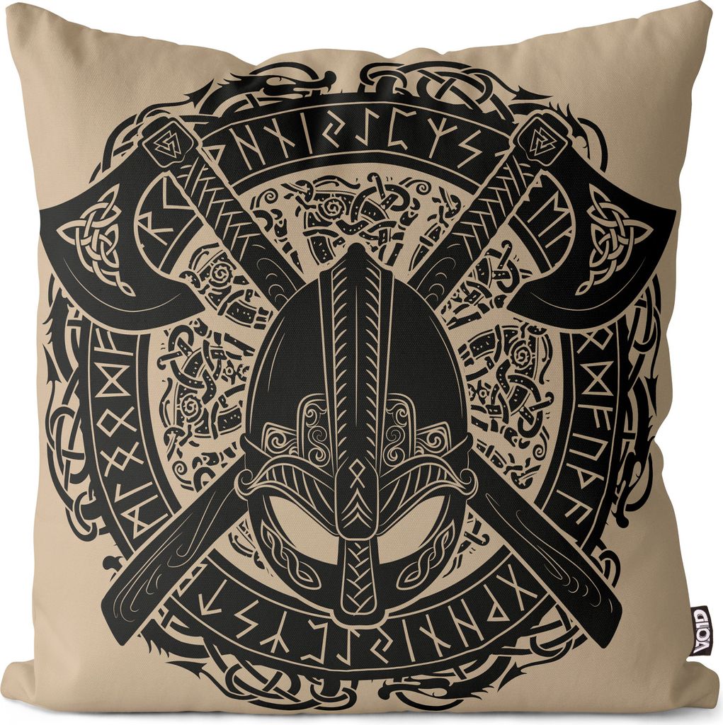 VOID Wikinger Helm Wappen Kissenbezug Kissenhülle Sofakissen Kissen Deko Outdoor-Kissen Dekokissen