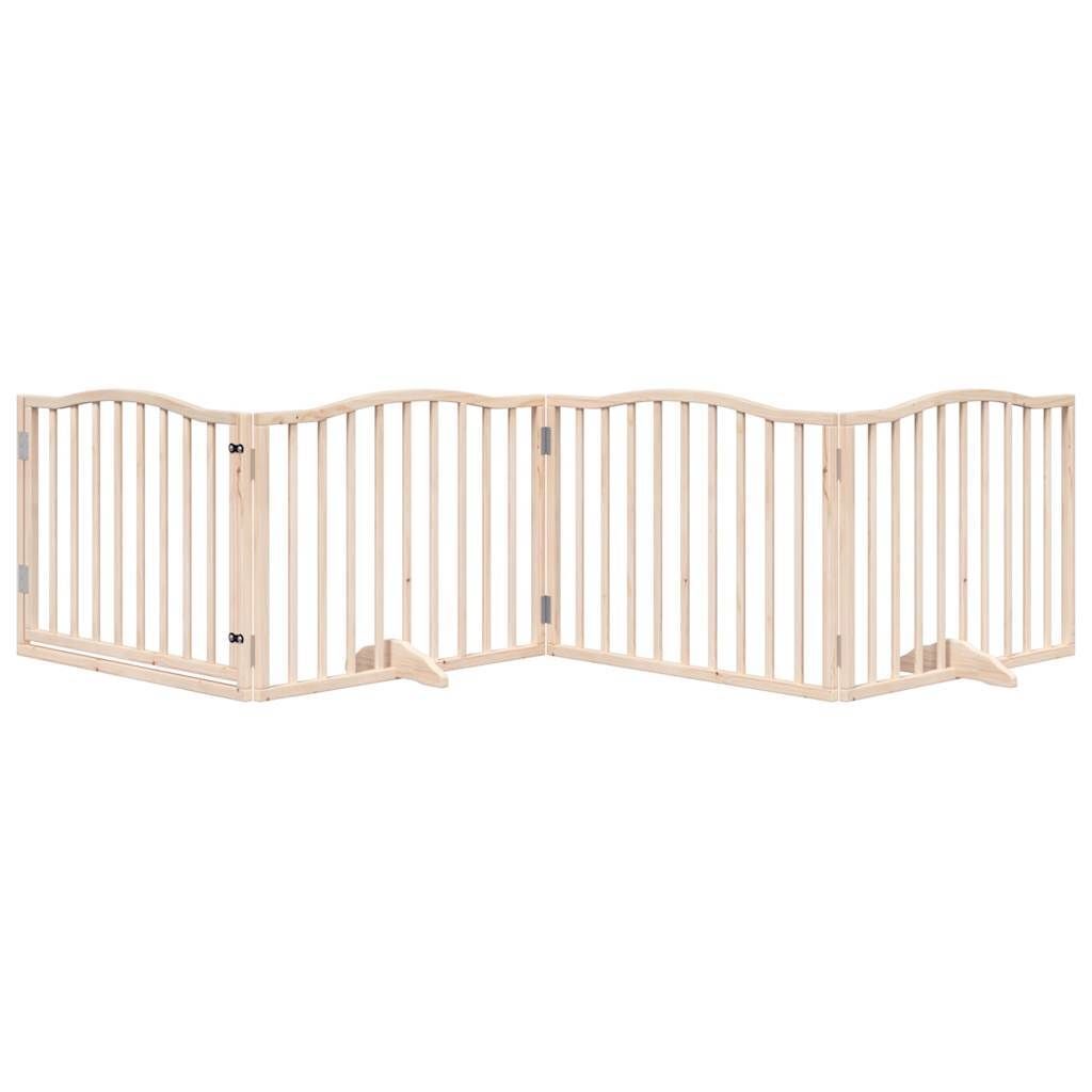 “2026 Modern“ 4-tlg. Hundetor mit Tür Faltbar 320cm Pappelholz - Designermöbel 443004 - Sonstiges Hundezubehör
