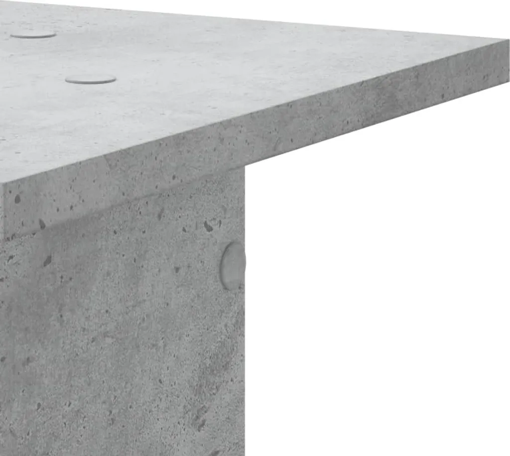 vidaXL Coppia Supporti Casse Pavimento 95cm Grigio Cemento Legno - 7