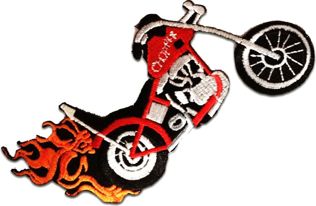 Motorrad Biker - Aufnäher, Bügelbild, Aufbügler, Applikationen, Patches, Flicken, Zum Aufbügeln, Größe: 13,5 x 6 cm