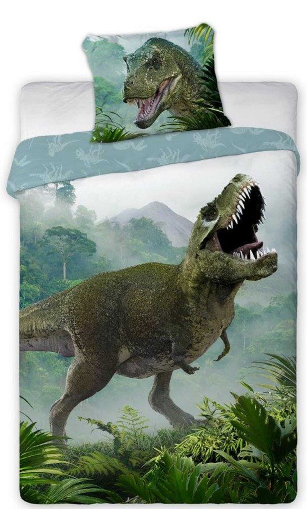 FARO FARO Kinder-Bettwäsche ?T-Rex? 140x200 + 70x90, 100 % Baumwolle, Reißverschluss, 40 °C