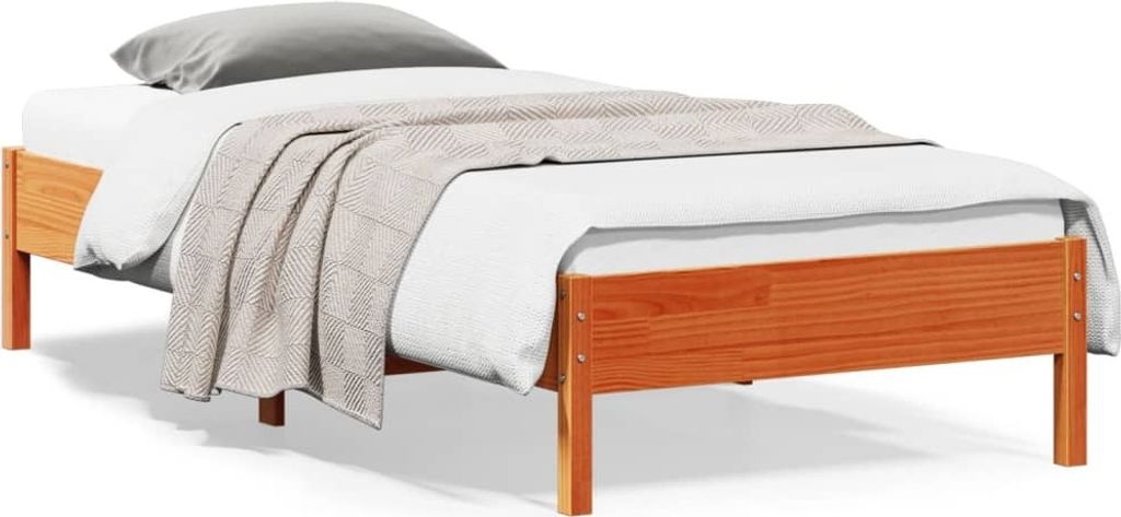 Maison Exclusive - Massivholzbett ohne Matratze Wachsbraun 90x200 Kiefernholz