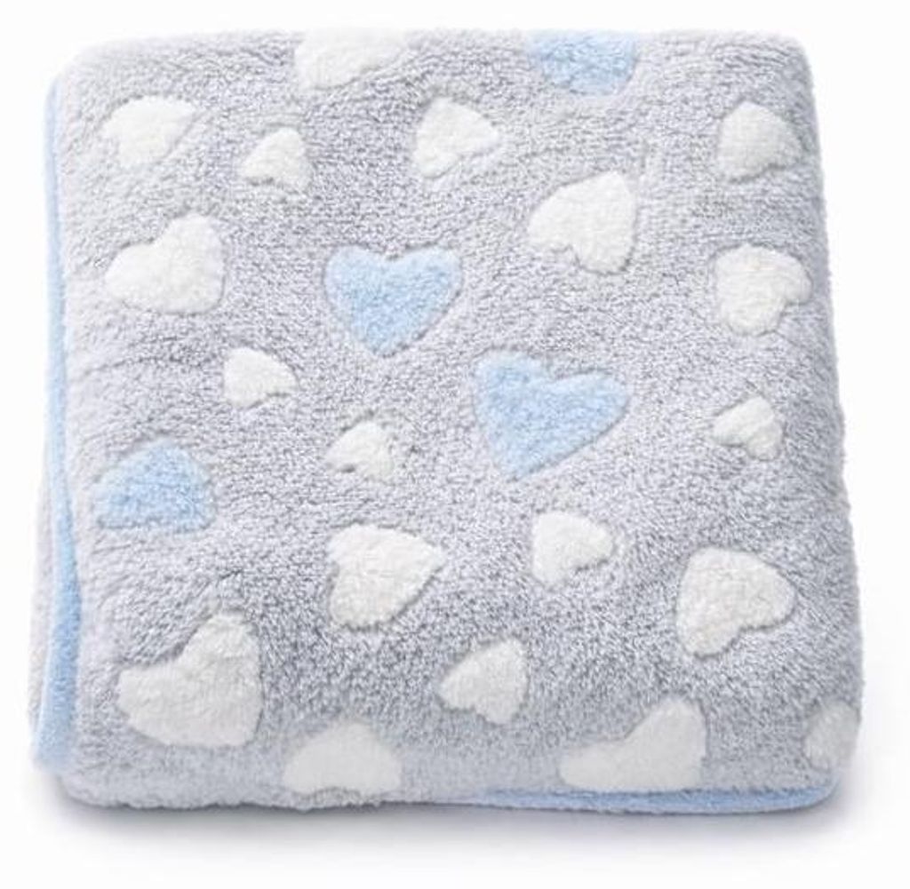 Coperta per bambini New Baby 80x90 blu con cuori Immagine del prodotto 