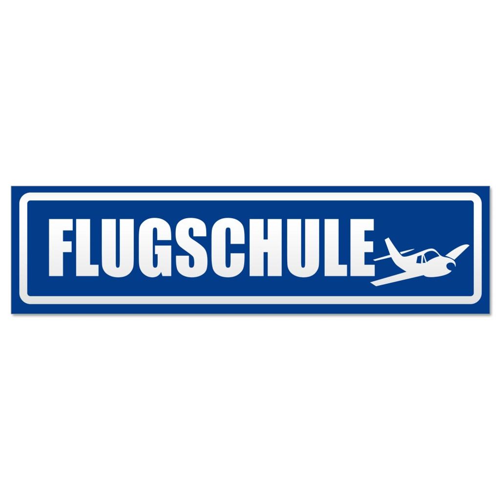 Flugschule Flugzeug invertiert Magnetschild Schild magnetisch