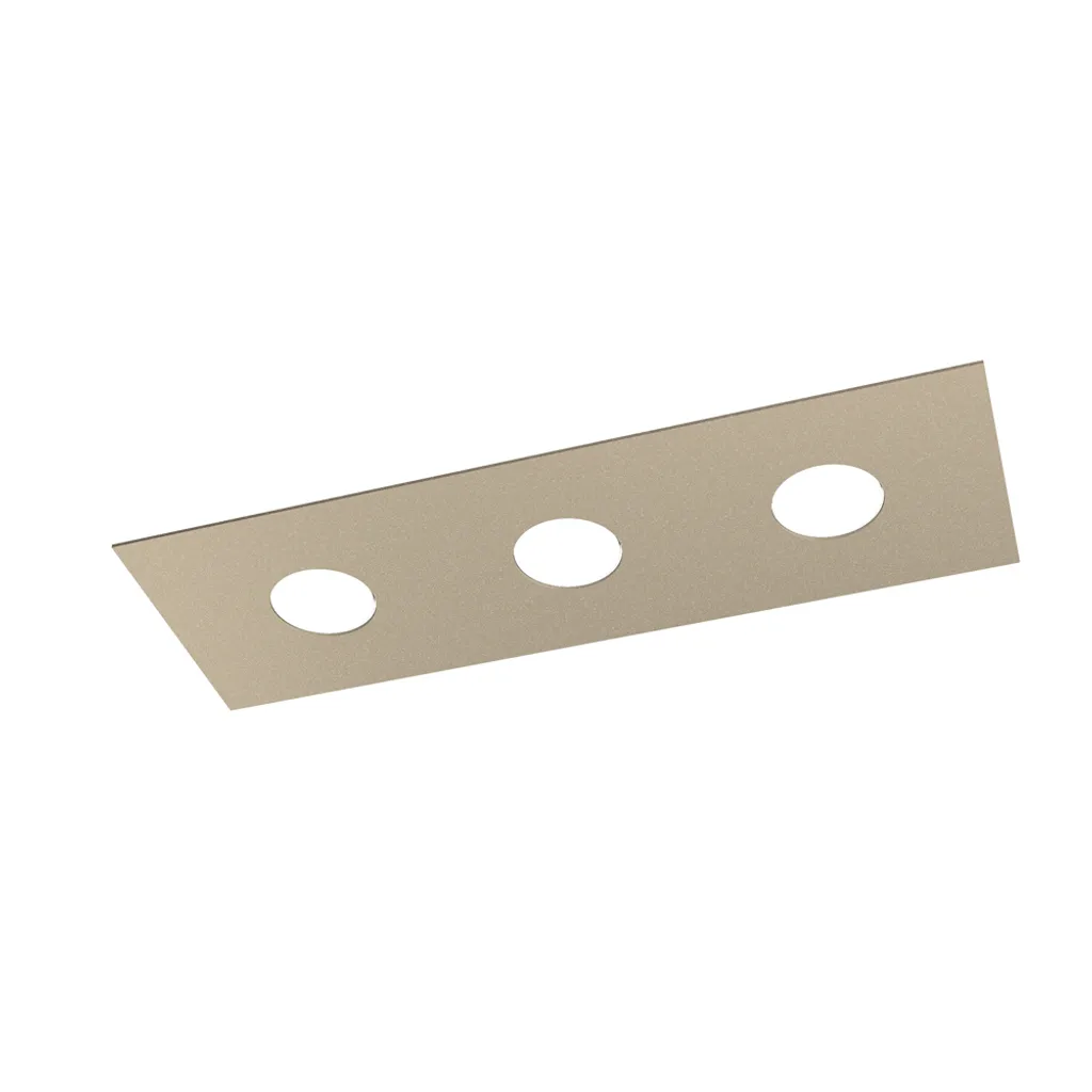 Plafonnier extra-plat pour plafond bas Toplight Area 3 lumières sable