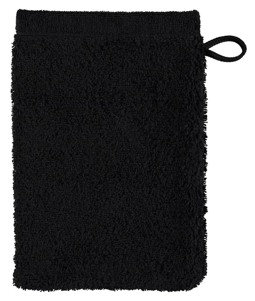 Waschhandschuh - Schwarz - Baumwolle - 16 x 22 cm