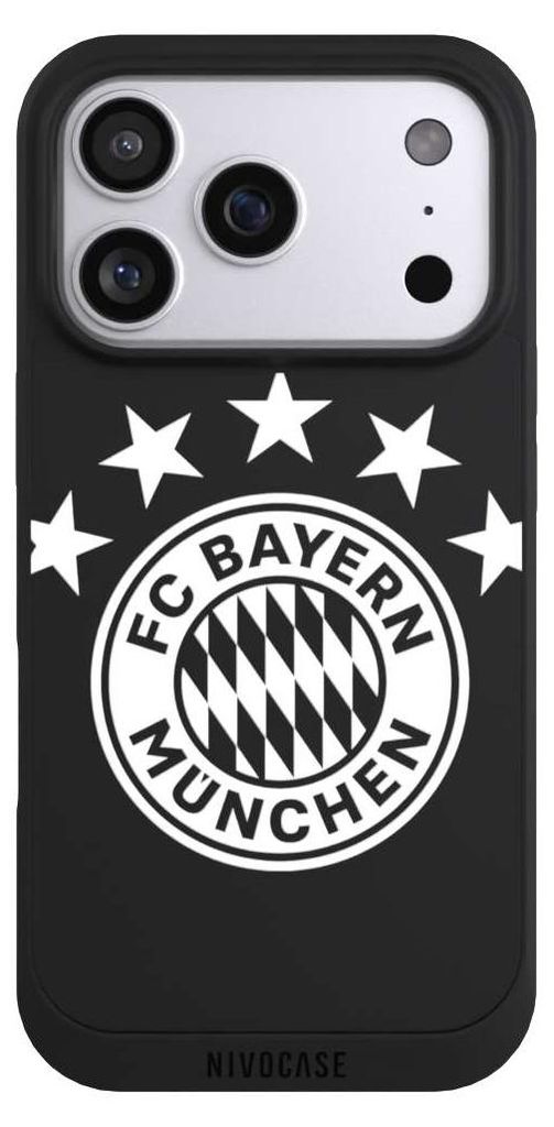 NIVOCASE Handyhülle für Apple iPhone 17 Pro Hülle NIVOpure Case Schwarz FC Bayern München FCB transparent