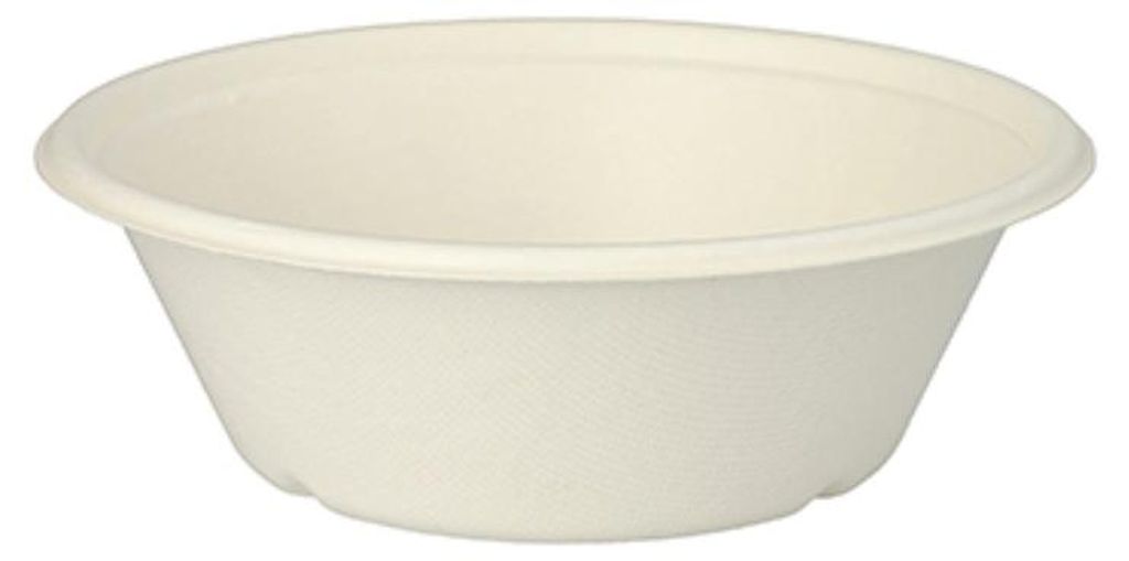 PAPSTAR Schalen aus Zuckerrohr "pure", Ø 17 cm, weiß, 600 ml | Folie (25 Stück)