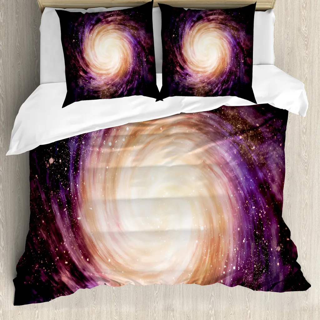 Copripiumino Space Style 200x200 ABAKUHAUS - Galassia Rosa e Nero