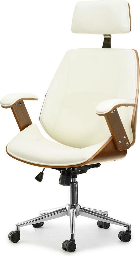 Sedia da ufficio EVALISA - noce / crema / cromo Immagine del prodotto 