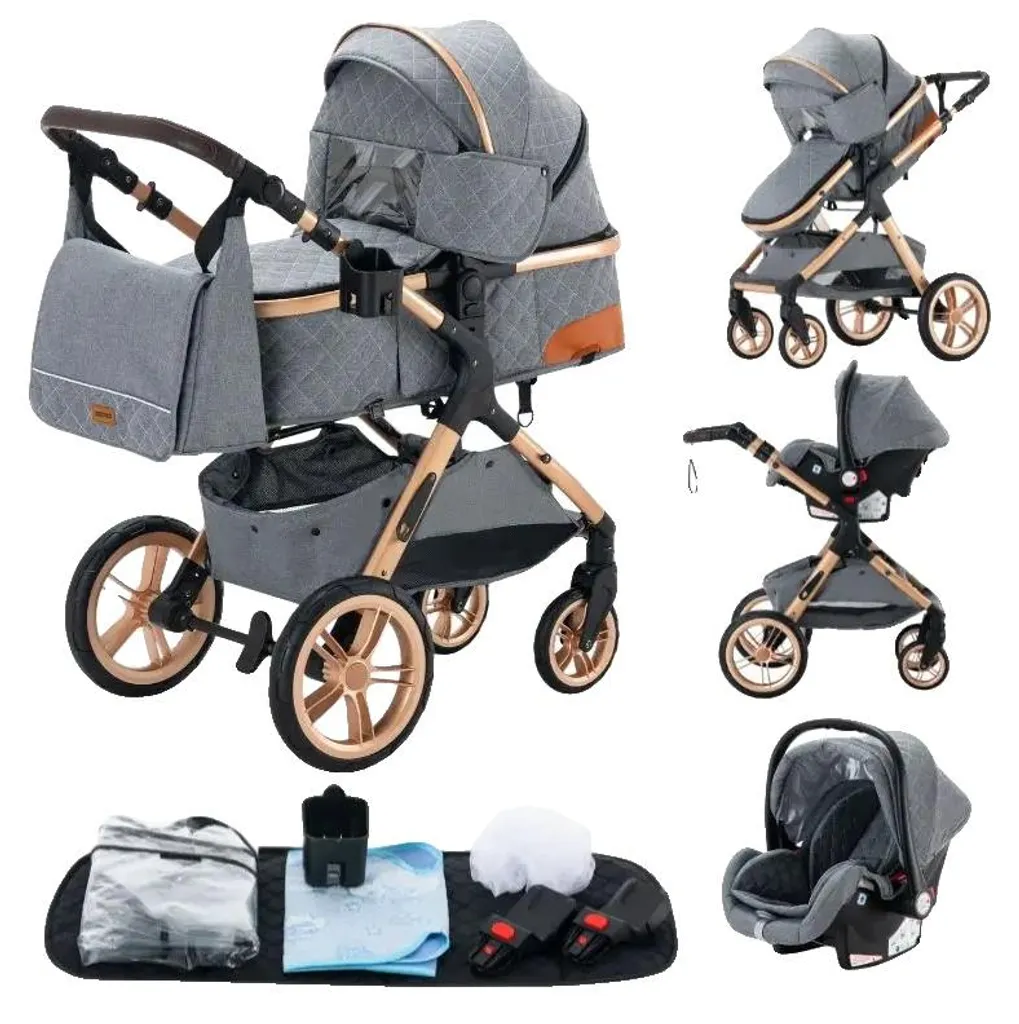 Poussette combinée pliable FG X1 GRIS avec siège auto haute protection