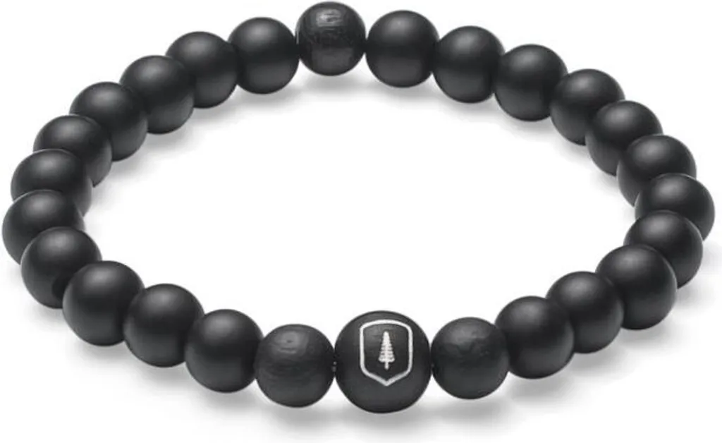 Bracciale BeWooden Cassio Perline in Onice e Legno M 17-18cm