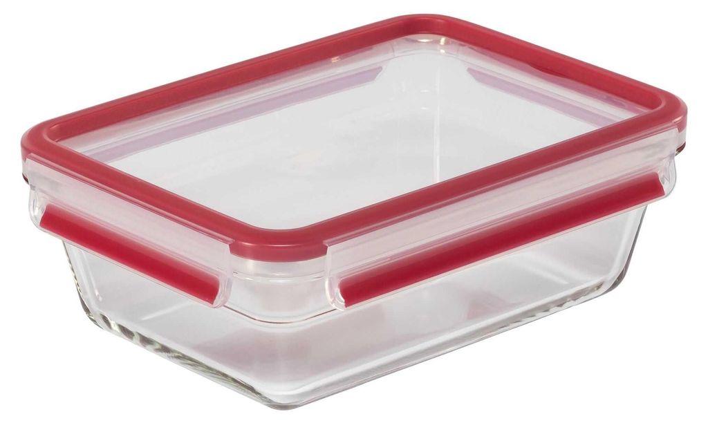 Emsa ClipClose Glass boîte à provisions 1,3 L verre rouge Image du produit 
