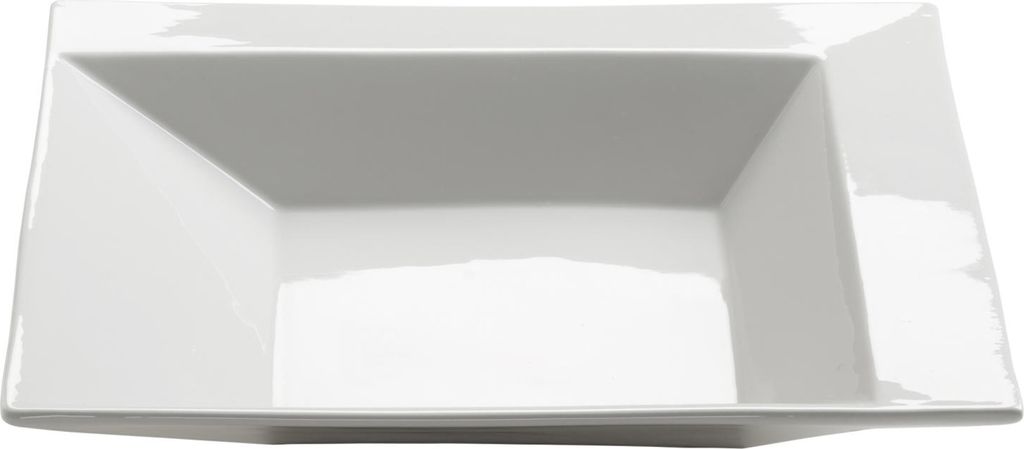 Maxwell & Williams ZiiZ Suppenteller Eckig, Suppenschale Eckig, Tiefer Teller, Salatteller, Porzellan, Weiß, 22 cm, RP40122