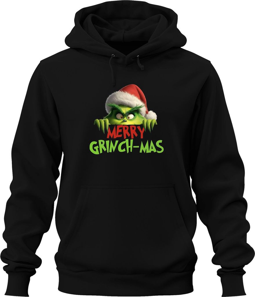 MERRY GRINCH-MAS Grinch Weihnachten lustig Geschenk Retro Uni Hoodie Kapuzenpullover, Schwarz, XXL