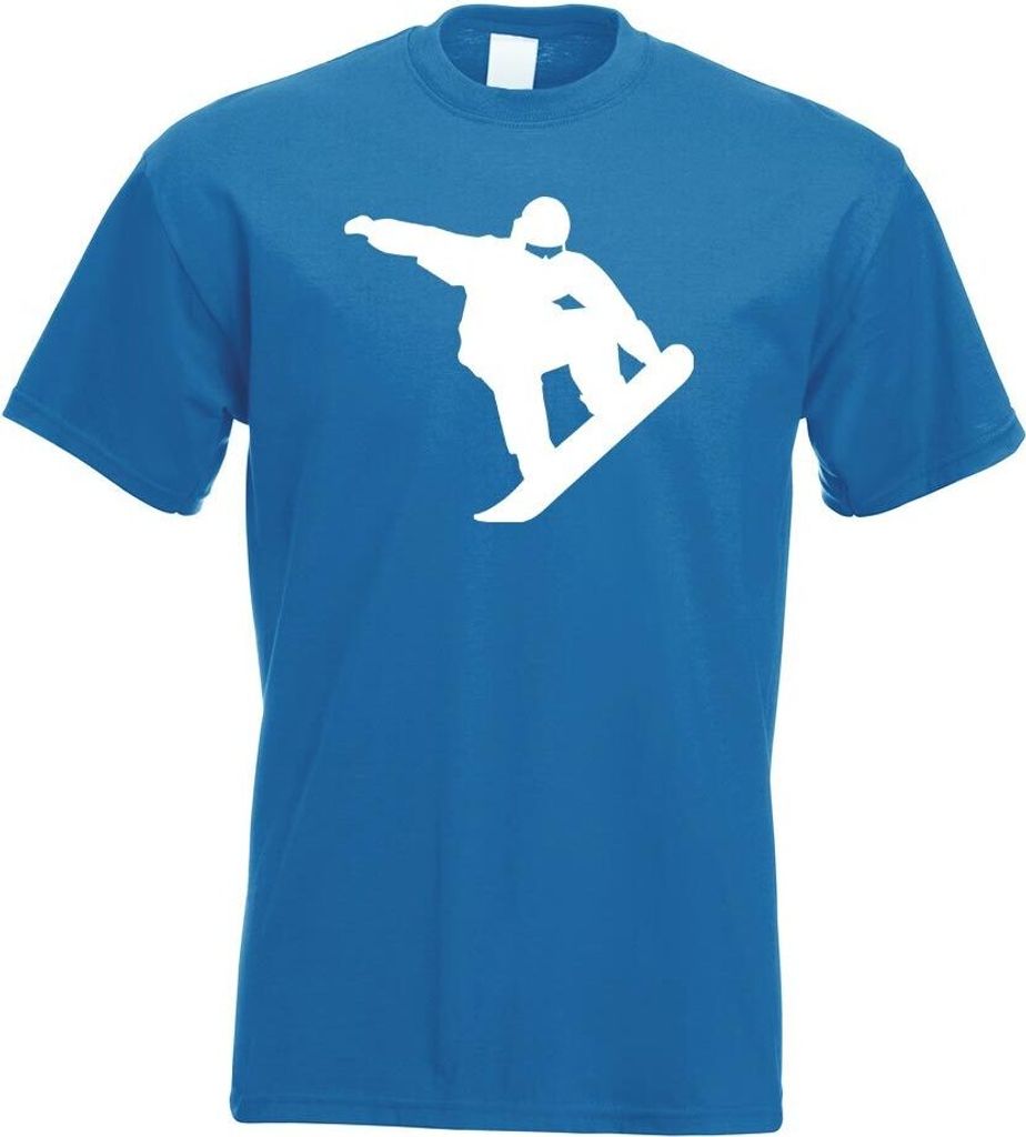 Kiwistar - T-Shirt - royal - Snowboarding Sportler Figur Motiv Bedruckt Funshirt Design Print - mit Motiv Bedruckt - Funshirt Design - Sport - Frei...
