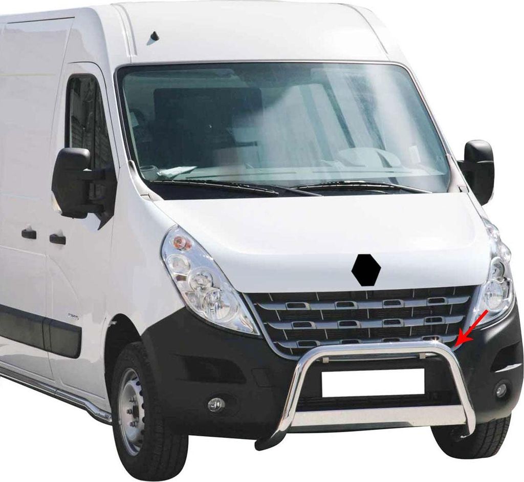 Frontbügel Frontschutzbügel für Renault Master 2010-2018 ø63mm Stahl Silber