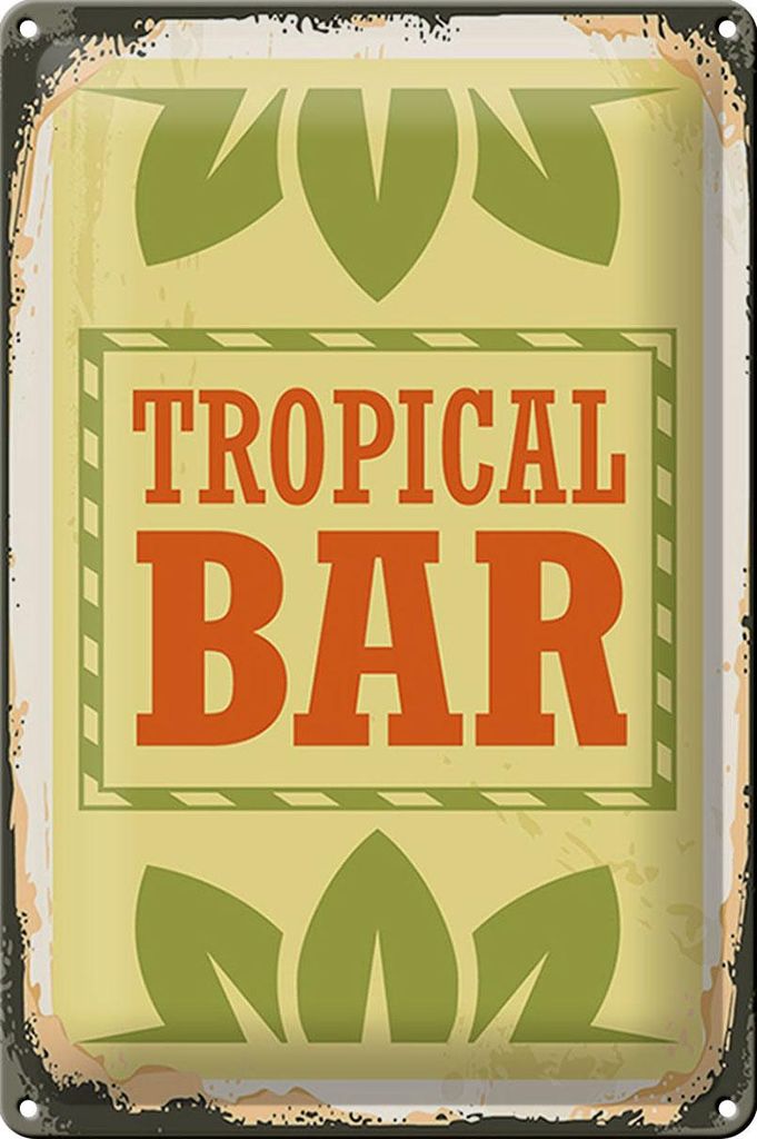 Blechschild Alkohol 20x30cm Tropical Bar Sommer