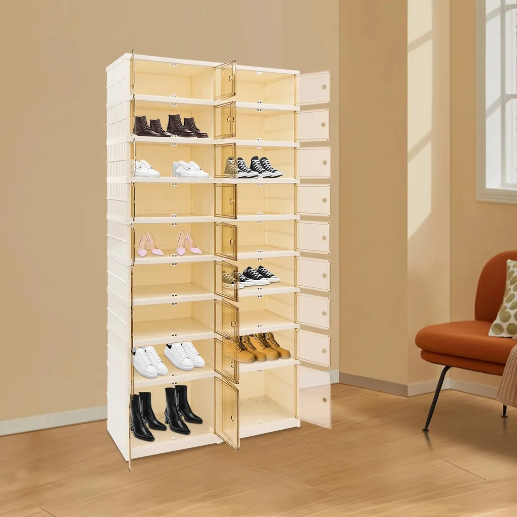 Rangement à chaussures blanc 9 niveaux avec compartiments modulables - 2