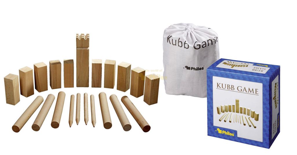 Kubb Spiel Originalgröße aus Buche für 2–12 Spieler