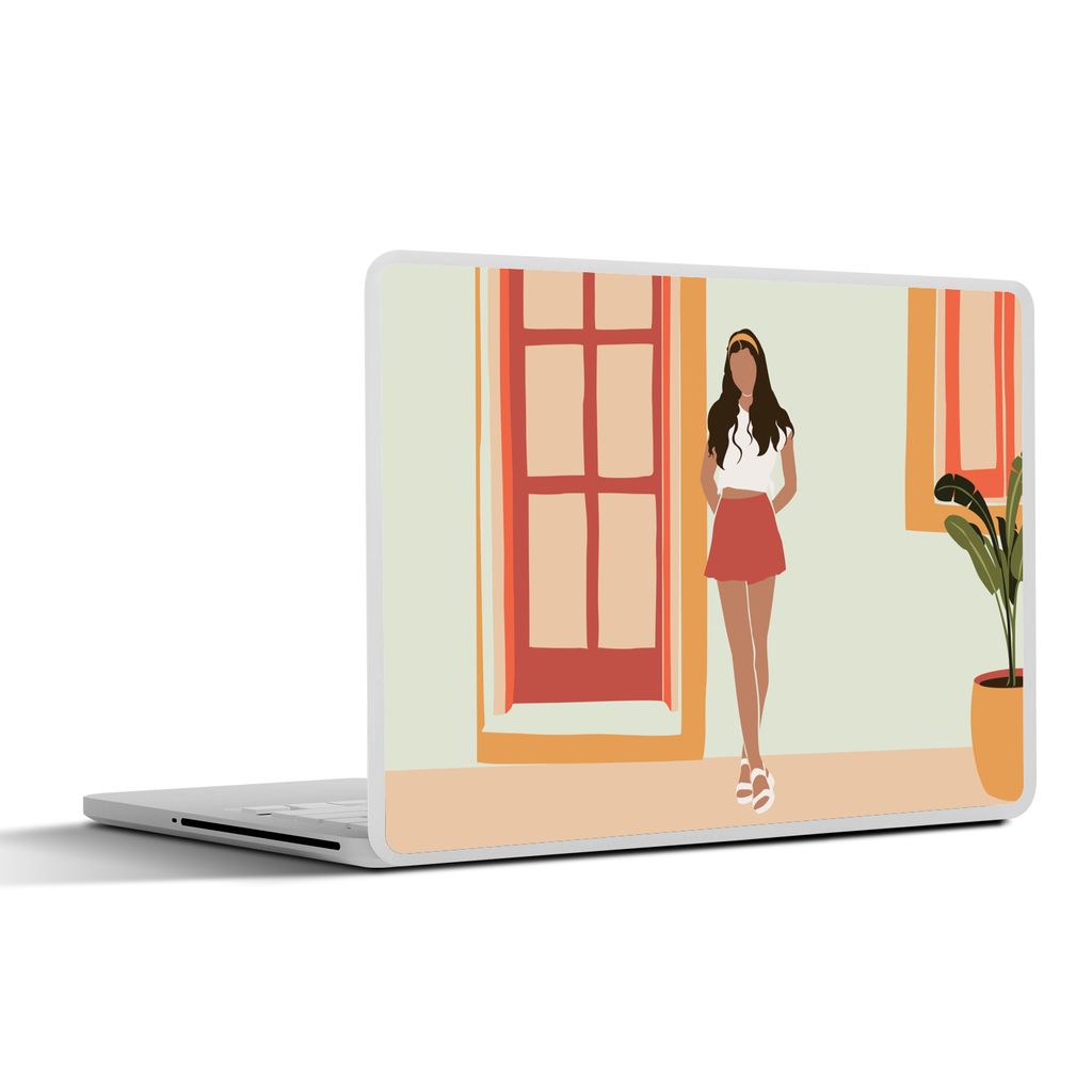 MuchoWow Laptop Aufkleber Sticker Cover Frau - Kleidung - Sommer - Pastell 31x22.5 cm - Laptop-Deko
