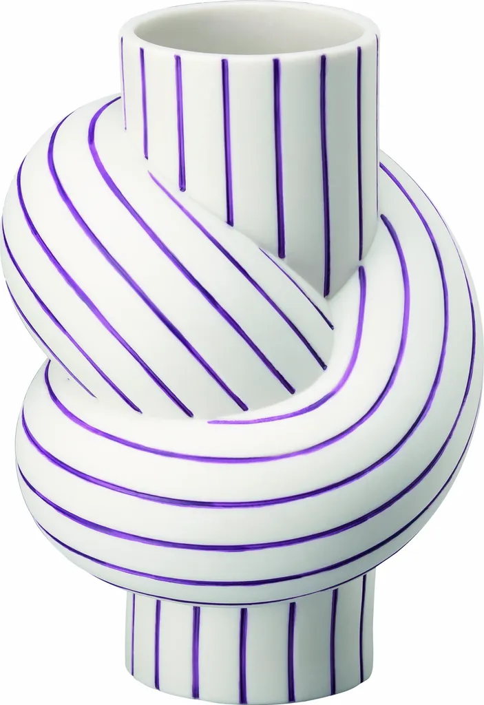 Petit Vase en Porcelaine Plum Rosenthal Node Stripes 12 cm pour Fleurs