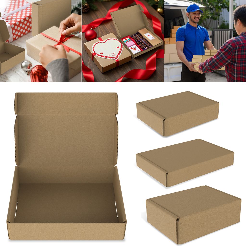LZQ Faltschachteln 200 x 150 x 50 mm BraunWP 20 Versandkarton DHL Karton Hermes DPD GLS Verpackung (20 Stück) für den Versand von kleinen Waren