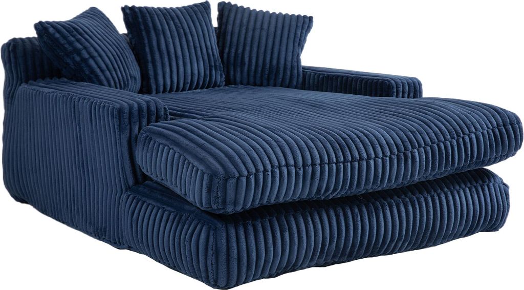 ZELURXX Moderne Cord Cloud Couch Einzelsitz mit 3 Kissen, kein Aufbau, für Wohnzimmer & Wohnung, marineblau