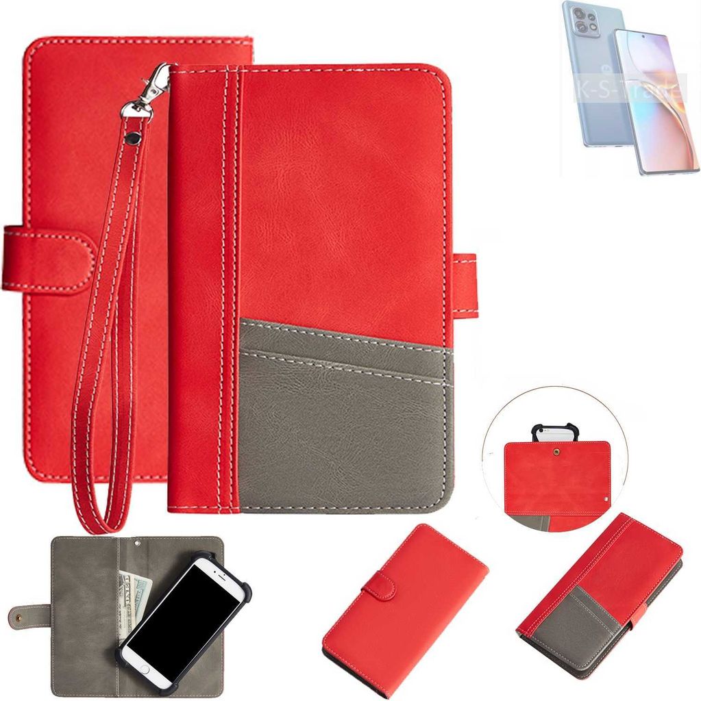 K-S-Trade Handy Schutzhülle kompatibel mit Motorola Edge 40 Pro Hülle Portemonnee Brieftasche Klapphülle Kartenfächer Flip Wallet Case Etui