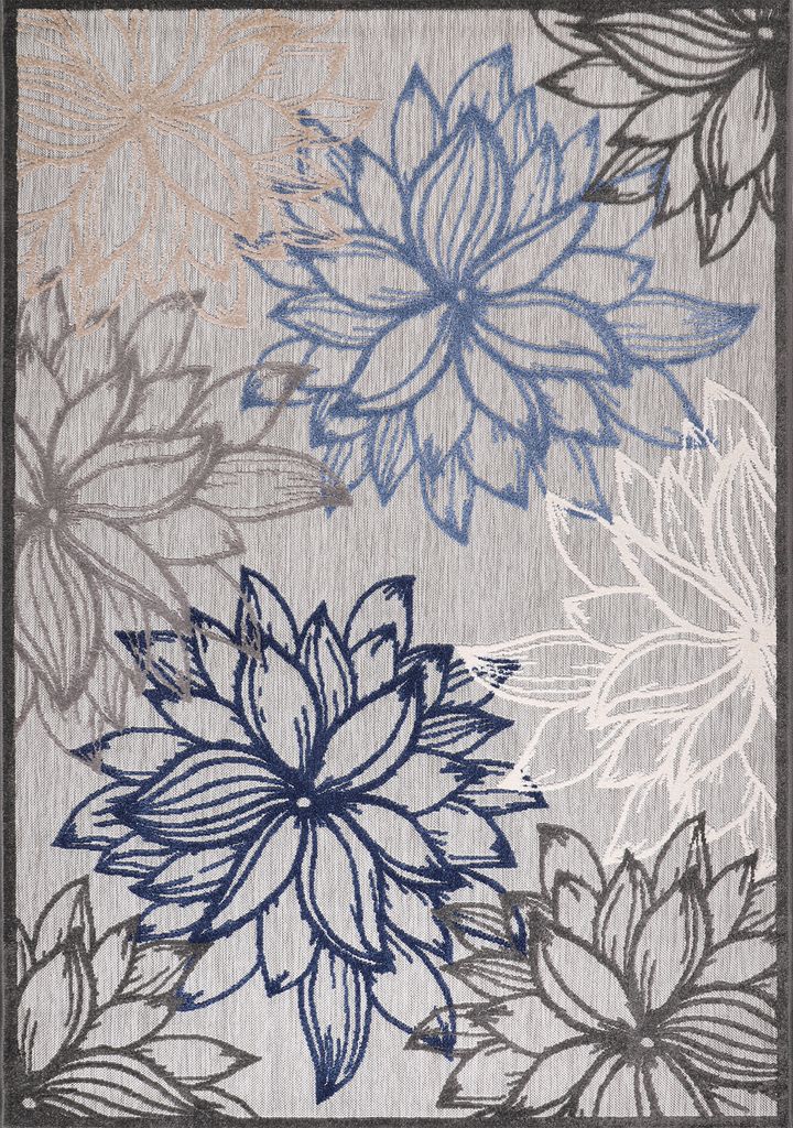 Teppich FLORAL 9030 GRAY 60x110 RECHTECK