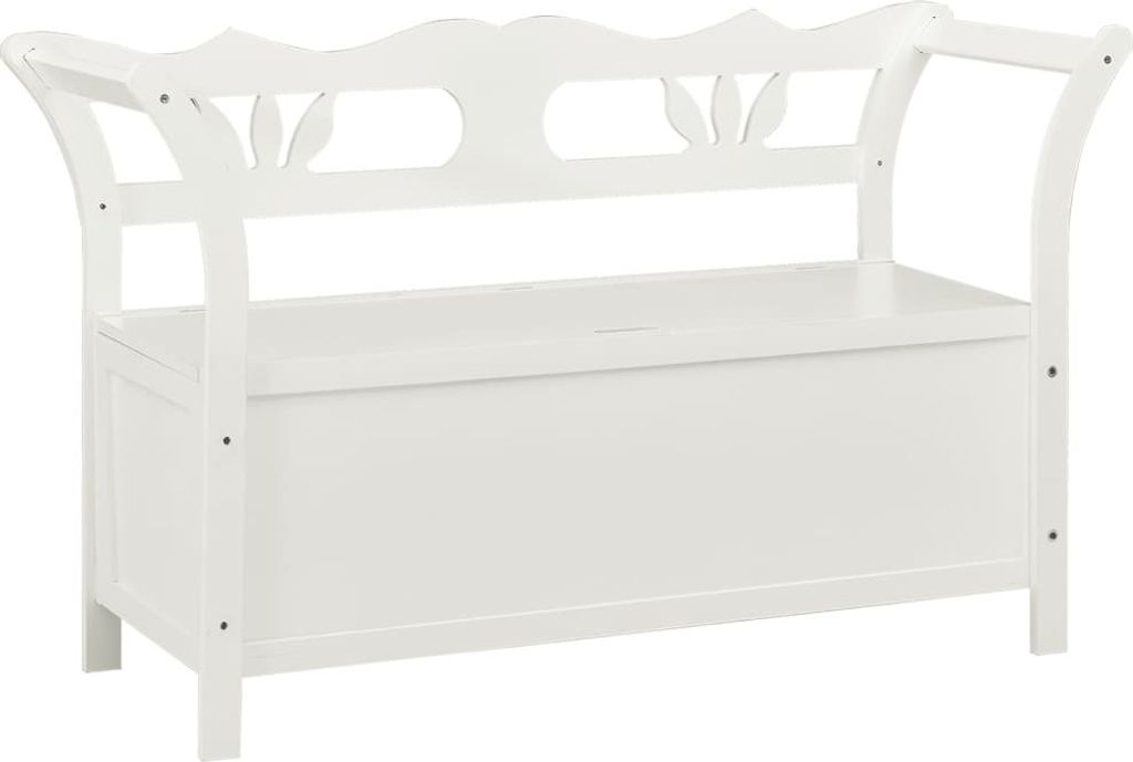 vidaXL Ławka biała 107x45x75,5 cm lite drewno jodła Zdjęcie produktu 