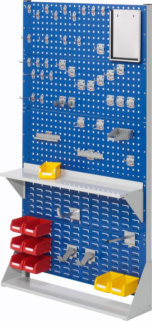 Kappes RasterPlan Stellwände einseitig Größe #5 - 3x Lochplatten 2x Schlitzplatten 1x Zubehörsortiment 55-teilig Enzianblau RAL 5010