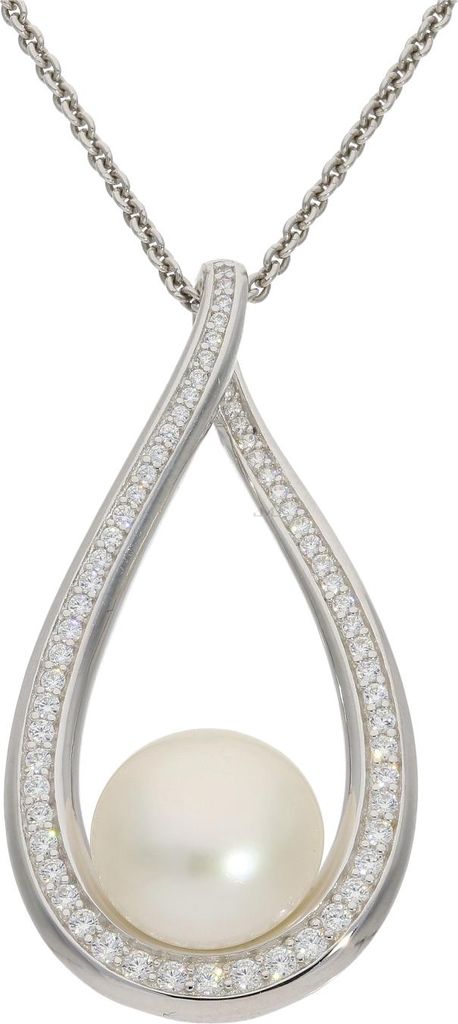 Kettenanhänger Damen 925 Silber Zirkonia Süßwasserzuchtperle 40mm*20mm JL10-02-3767 JuwelmaLux