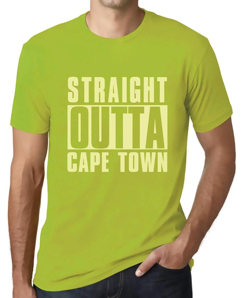 Herren Grafik T-Shirt Direkt aus Kapstadt – Straight Outta Cape Town – Öko-Verantwortlich Vintage Jahrgang Kurzarm Lustige Druck Geburtstag Ge...